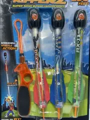 Zing Blast Off Sky Ripperz Screaming Whistle Super Sonic Bungee Toy Rockets