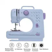 Portable Sewing Machine Mending Overlock 12 Stitches with Presser Foot Pedal Beg