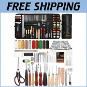Comprehensive 102-Piece Leather Tool Kit with Sturdy Storage for Crafters