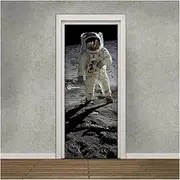 Door Stickers Astronaut Door Stickers Mysterious Universe Outer Space Doors Murals Shining Starry Sky Decals Poster for Home Decor (Color : N, Size : 95x215cm)