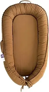 CooCooBaby Infant Lounger, Baby Nest Cover for Baby Girls & Boys, Newborn Essentials for Baby 0-12 Months, 100% Cotton Breathable, Co Sleeper Portable Travel Bed (GoldenBrown)