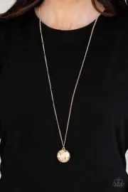Paparazzi "Dauntless Diva" Gold Necklace and Earring Set