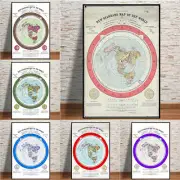 Flat Earth Poster New Standard Map of the World Gleason's 1892 World Wall Art HD