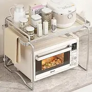 Taoluwin Microwave Oven Rack, Carbon Steel Shelf with Removable Trays, Rustproof Kitchen Counter Organizer for Over Microwave/Toaster Storage, Space-Saving