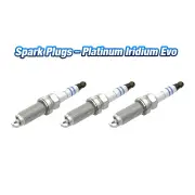 3 x Bosch Platinum Iridium Evo Spark Plugs for Audi A1 TFSI 8X A3 8V 1.0L I3 12V
