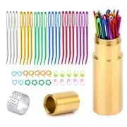 Stainless Steel Curved Tapestry Needle with Knitting Stitching Marker
