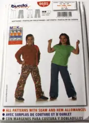 Burda 9685 Girls Children Pants 6-8-10 Sewing Pattern in 2 Styles