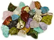 Hypnotic Gems Materials: Hand Bagged 17 Stone Type Madagascar Mix - Natural Raw Stones & Fountain Rocks for Cabbing, Cutting, Lapidary, Tumbling, Polishing & Reiki Crystal Healing, Stone, #A: Superior 17 Stone Mix, #D: 6 Pound Lot