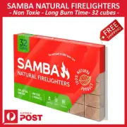 New Samba Natural Firelighters - Non-Toxic Odourless Starter 32 Cube + Free Ship