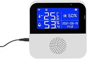 Labymos Tuya WiFi Intelnt Temperature Humidity Sensors Intelnt Home Desktop Office Hotel Multi-Function Temperature Humidity Sensors 2.9 Inch with Backlight LCD Display Time Date Display Mobilephone