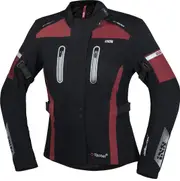IXS Tour Pacora-ST Ladies Motorcycle Textile Jacket, black-red, Size 3XL for Women Black Red