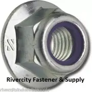 (100) M6-1.0 Metric Hex Flange Stop Lock Nut Nylon Insert DIN 6926 6mm M6x1.0 ZN