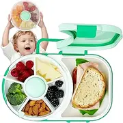 Bewinner Kids Snack Spinner Bundle with Lid, Multifunctional Baby Snack Containers with Portable Box Kit, Safe Sealed Snack Dispenser for Toddlers, Home (Green)