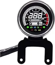 12V LCD Motorcycle Digital Tachometer Odometer 12000 RPM Speedometer Oil Temperature Fuel Gauge Sunlight Visible Light Backlight S Motorcycle Trip Meter