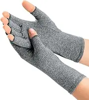 1 Pair Copper Compression Arthritis Gloves Fingerless - Warmth Therapeutic Compression Gloves for Pain Relief, Improve Circulation in Wrist & Hand, Copper Wrist Hand Brace Support Carpal Tunnel Sprain Arthritis Compression (S Size)