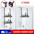 2 Tiers Bath Hanging Shower Caddy Storage Holder Over Door Organizer Rack Home