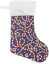 Amooorous Orange Christmas Snake Christmas Stockings Traditional Family Christmas Stocking with Plush Cuff Large Xmas Stockings Holiday Decoration for Office Christmas Room Snowman