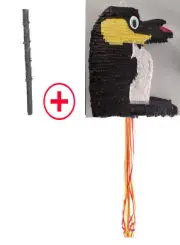 Pinguino penguin Pinata Piñata PULL STRING HIT stick birthday party decoration