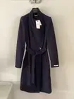 BNWT Ladies Ted Baker Sandra Navy Blue Wool Coat, Size 2, UK Size 10, Tagged