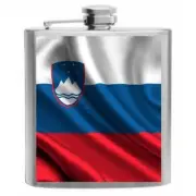 Slovenia Flag Stainless Steel Hip Flask 6oz