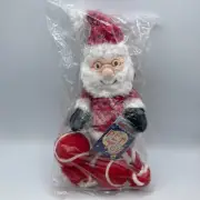 Christmas Santa Clause Holiday Pet Dog Toy Rope Tug Plush and 2 Balls Lepawit