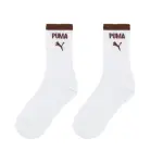 【PUMA】長襪 FASHION CREW SOCKS 白 棕 中筒襪 休閒襪 襪子(BB1445-06)
