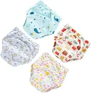 Toddmomy 4 Pcs Training Pants Washable Gauze Diapers Breathable Learning Pants for Moon Camera Underwater World Music Comfortable Durable