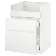 METOD / MAXIMERA base cb f HAVSEN snk/3 frnts/2 drws, white/Voxtorp matt white, 60x60x80 cm