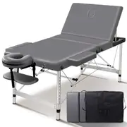 1x ALFORDSON Massage Table Portable 3 Fold Lift Up 65cm (Grey)