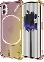 [EASSGU] TPU Silicone Mobile Phone Case for NothingPhone (1) / Nothing Phone 1 (6.55 Inches), Transparent Gradient Case, Anti Drop and Anti-Scratch Protective Case - Black Gold