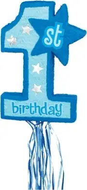 Ya Otta Blue 1st Birthday Pull String Pinata, 21.65 x 15.35 x 2.99 in, 1 Ct