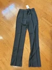 NWT MNG by Mango Women’s Grey Dress Pants With Bottom Split Leg
