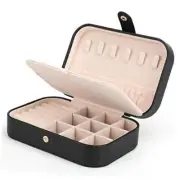 Small Jewelry Box Necklace Ring Storage Organizer Mini Jewelry case BLACK