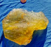 Libyan Desert Glass Meteorite Tektite impact specimen( 1915 crt)Big yellow Gem