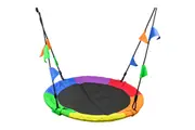 1m Tree Swing in Multi-Color Rainbow Kids Indoor/Outdoor Round Mat Saucer Swing