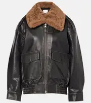 [Citizens of Humanity] Citizens of Humanity Santiago shearling-trimmed leather jacket AU 16 brown