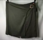 AUTOGRAPH DEEP KHAKI “BUCKLE” KNEE LENGTH SKIRT SIZE 26 COMFORTABLE NEW