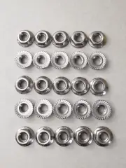 (25) 5/16-18 Stainless Steel Serrated Flange Nuts 304 Stainless Flange Lock Nuts