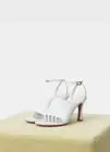 CELINE Glove Toe Strap Heels White Leather Sandals Fall'18 Phoebe Philo 37