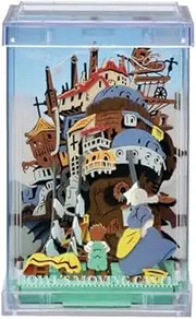 Ensky Howl's Moving Castle [Renewal] PTC-T07X Washing Days, Approx. H 3.5 x W 2.3 x D 2.3 inches (90 x 58 x 58 mm), Paper, ABS, PET