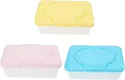 MAGICLULU 3Pcs Portable Refillable Wipes Dispensers Storage Case for Diaper Wipes Convenient Tissue Holders for Home and Travel Versatile for Item Organization