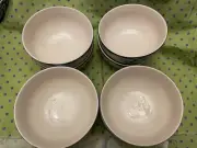 222 Fifth Bittany White/Blue Fine China 5.5" Cereal / Soup Bowls SET OF 8! NEW