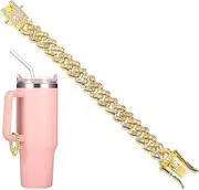 [Batiyeer] Diamond Charm Accessories for Cup, Handle Charm For Tumblers, Water Cup Handle Rhinestone Chain for Christmas Bling Gift