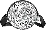[FVQL] Round Crossbody Bag Purse Messenger Bag Shoulder Bag, hand drawn pattern pizza pattern