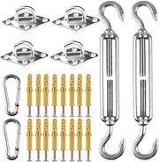 Shade Sail Hardware Kit, Heavy Duty Stainless Steel Fixing Clips for Outdoor Patio Canopy, Sun Shade Sail Accessories