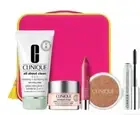 NEW! CLINIQUE Summer Day set Cosmetic Train Case Moisture Surge All About Clean