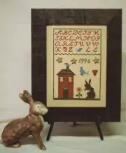 At The Hop So Shy Rabbit Sampler Loretta Sigmon Counted Cross Stitch Pattern