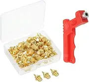 [uxcell] 1/4 Inch Track Spikes,50 Pack Steel Short Spikes Track and Field Running Spikes Replacement Spikes with Spike Wrench for Plastic Track Short Running Jumping Sprint Sports, Gold