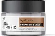Raw Elements Organic Daily Moisturizing Scrub to Exfoliate, Cleanse and Hydrate with Hawaiian Sea Salt, Organic Oils and Raw Sugar in Bio-Resin Jar, 7.6oz