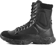[CLSQLXYJZC] Men's Tactical Training Shoes, Durable Rubber Outsole Non-slip Breathable Perforated Hiking Boots, for Men Waterproof Lace-up Sports Military Boots